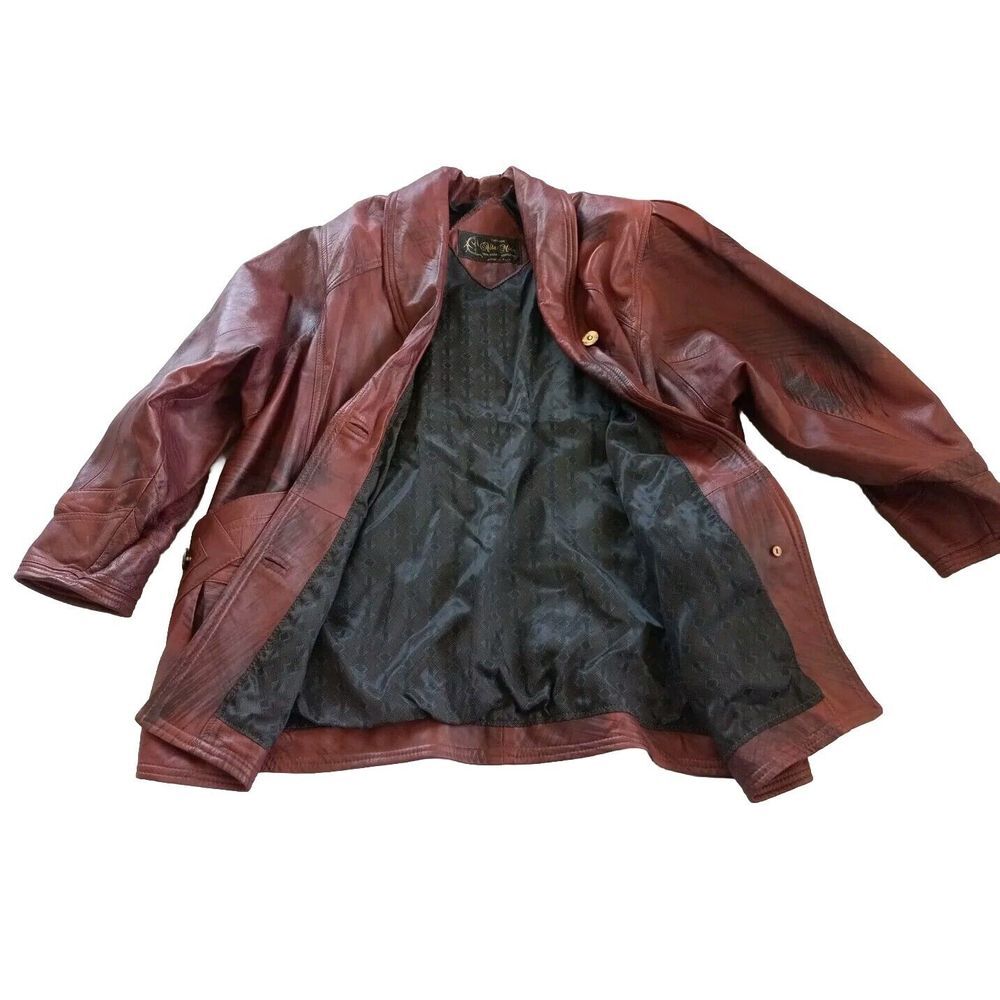 Alta Moda Creazioni Women 46 Padded Leather Style Jacket Pure Viscose Italy Made